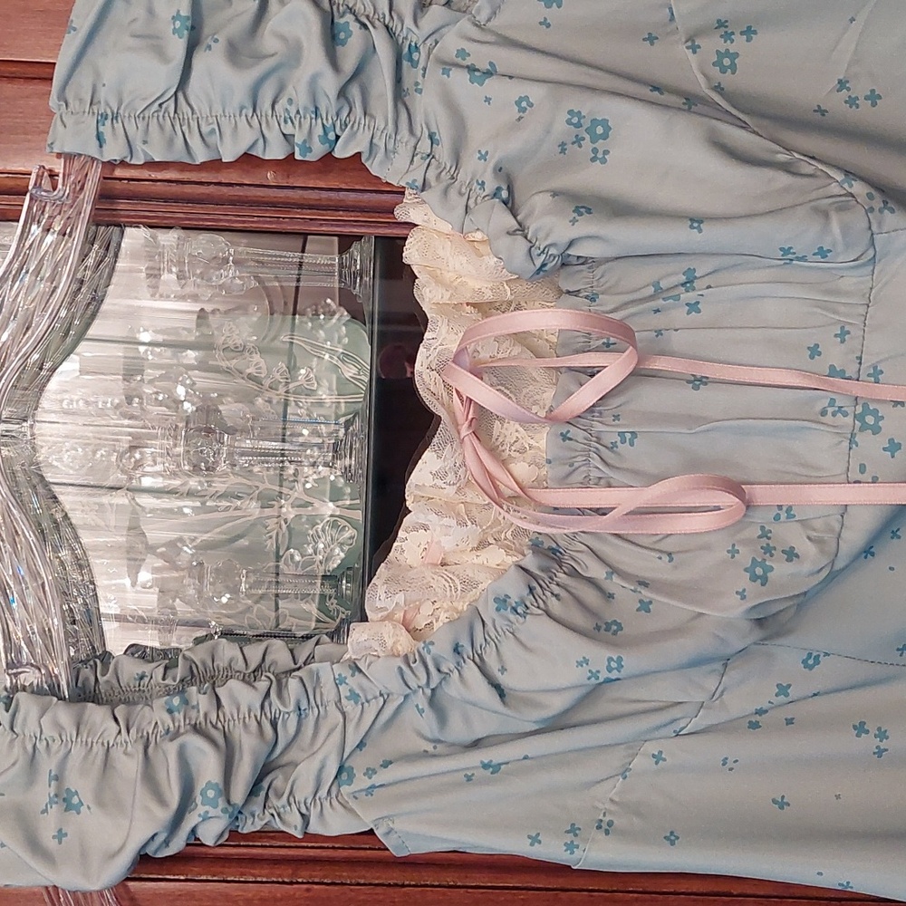 NWT! • Cider | Aqua satin dress |  M - Picture 3 of 12
